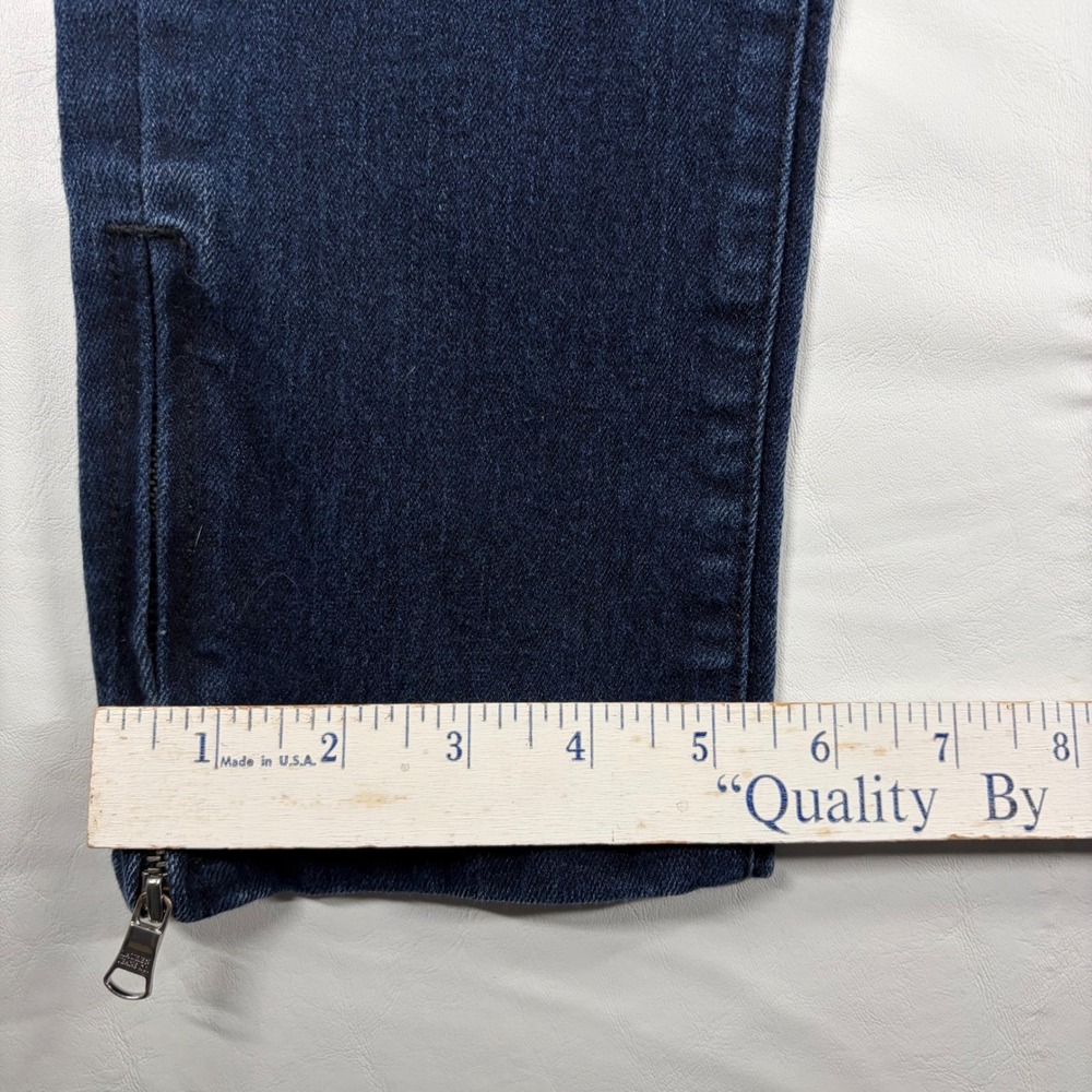 Lauren Ralph Lauren Ankle Zip Straight Leg Jeans Dark Wash Indigo Stretch Size 2 - Picture 4 of 14